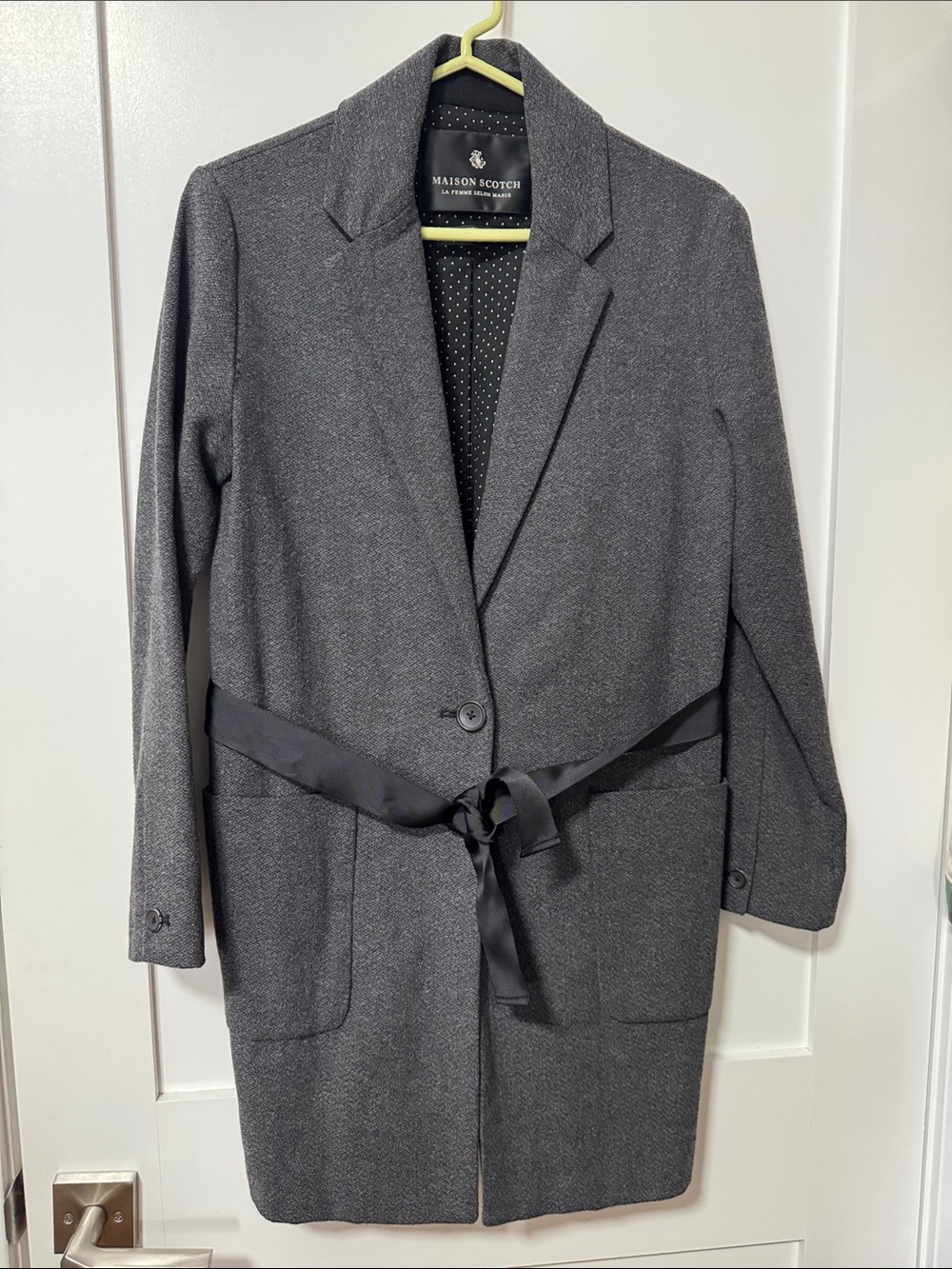 Scotch & Soda Dark Gray Belted Blazer Coat